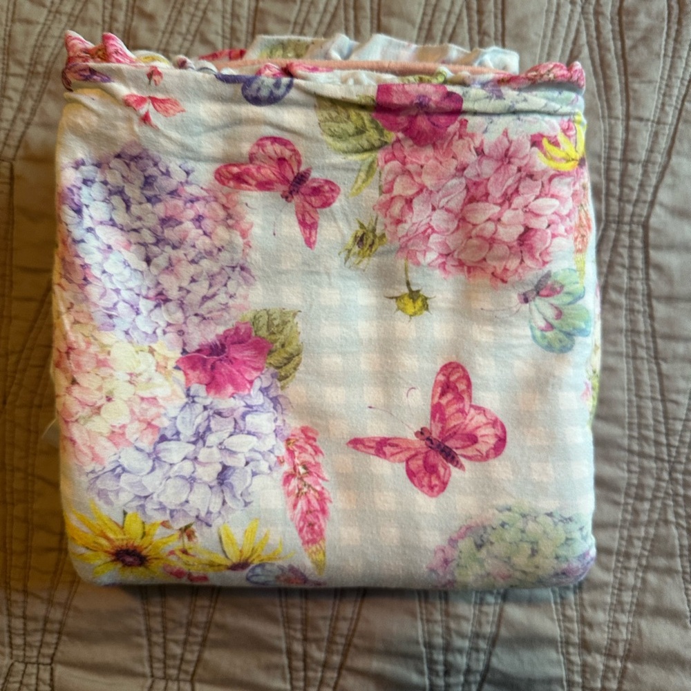 Posh Peanut hooded towel Floral and Butterfly Print Blanket